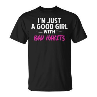 Girl With Bad Habits Unisex T-Shirt - Seseable
