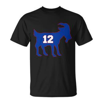 The Goat 12 New England Fan Football Qb T-shirt - Thegiftio UK