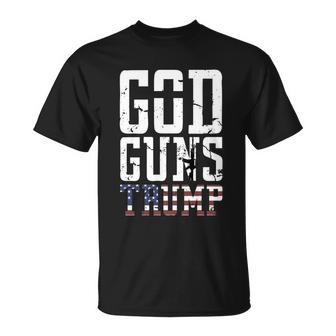 God Guns Trump Christian President Trump Supporter Gift Unisex T-Shirt - Monsterry DE