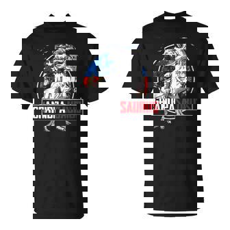 Grandpa Saurus Dinosaur Rex American Flag Matching T-shirt - Thegiftio
