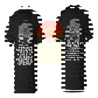 Grilling Is My Retiret Plan Retro Fathers Day Grill Dad T-Shirt - Thegiftio UK