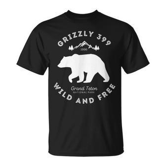 Grizzly 399 Wild & Free Grand Teton National Park V2 T-shirt - Thegiftio UK