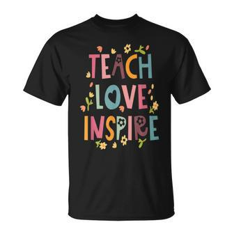 Groovy Retro Teach Love Inspire Back To School Teachers V2 T-shirt - Thegiftio UK