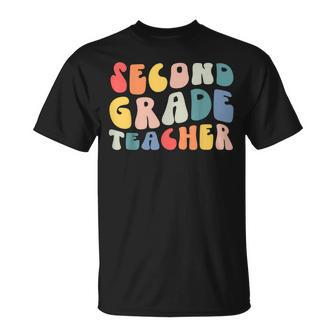 Groovy Vintage 2Nd Second Grade Teacher Back To School T-shirt - Thegiftio UK