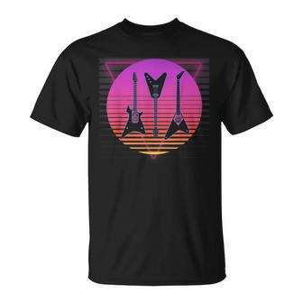 Guitar Music Band Rock Retro Vaporwave Vintage 80S 90S T-shirt - Thegiftio UK