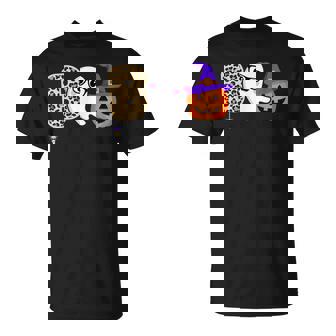 Halloween Boo Ghost Leopard Pumpkin Witch Hat Boys Girls Kid Unisex T-Shirt - Seseable