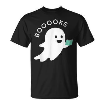 Halloween Booooks Ghost Reading Boo Read Books Library T-shirt - Thegiftio UK