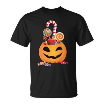 Halloween Candy Pumpkin Bucket T-Shirt - Thegiftio UK