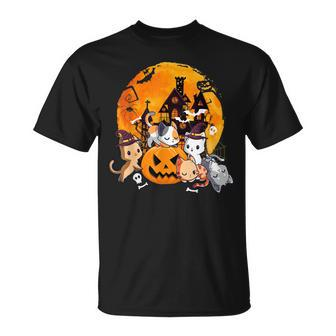 Halloween Cats Anime Cat Kawaii Neko Pumpkin Cat Lover Witch V9 T-shirt - Thegiftio UK