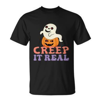Halloween Day Creep It Real Ghost Pumpkin Retro Halloween T-shirt - Thegiftio UK