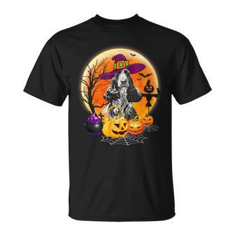 Halloween English Cocker Spaniel Dog Moon With Pumpkin T-shirt - Thegiftio UK
