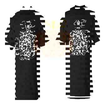 Halloween Leopard Printed Pumpkin Men Women T-shirt Graphic Print Casual Unisex Tee - Thegiftio