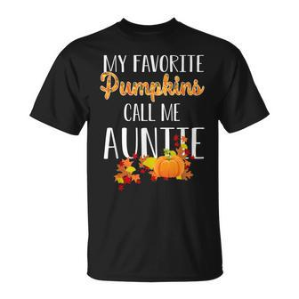 Halloween My Favorite Pumpkins Call Me Auntie Funny Auntie Men Women T-shirt Graphic Print Casual Unisex Tee - Thegiftio UK