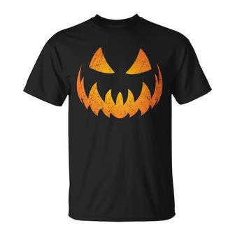 Halloween Pumpkin Jack Olantern Face Unisex T-Shirt - Monsterry CA