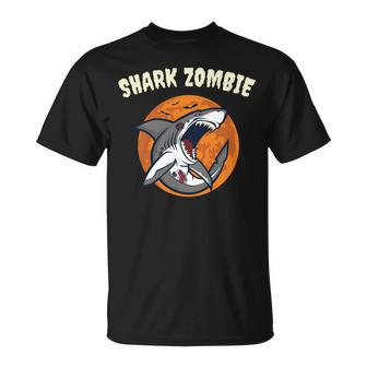 Halloween Shark Zombie Design Men Women T-shirt Graphic Print Casual Unisex Tee - Thegiftio UK