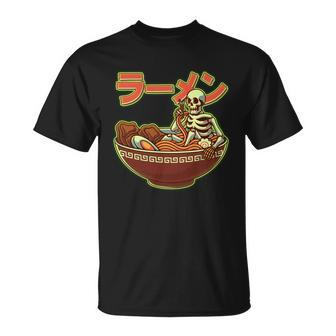Halloween Skeleton Japanese Ramen Bowl T-Shirt - Thegiftio UK