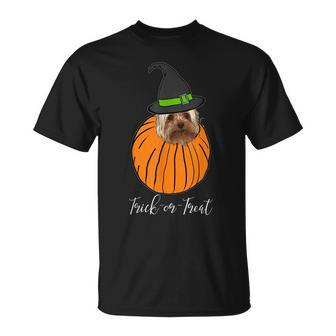 Halloween Yorkie Mom Pumpkin Trick Or Treat Unisex T-Shirt - Seseable