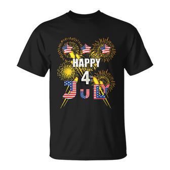 Happy 4Th Of July Flag Fireworks Balloons Kid T-shirt - Thegiftio UK