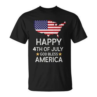 Happy 4Th Of July Independence Day God Bless America Gift Unisex T-Shirt - Monsterry UK
