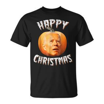Happy Christmas Anti-Joe Biden Funny Halloween Pumpkin Retro Men Women T-shirt Graphic Print Casual Unisex Tee - Thegiftio UK