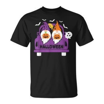 Happy Halloween Gnome Truck Drive Spooky Gnome Crew Squad Unisex T-Shirt - Seseable