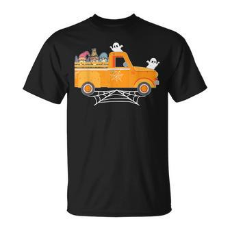 Happy Halloween Gnome Truck Drive Spooky Gnome Crew Squad V2 Unisex T-Shirt - Seseable
