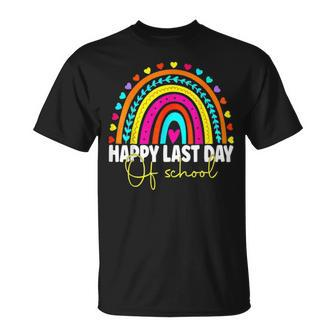 Happy Last Day Of School Teacher Student Graduation Rainbow 1 T-shirt - Thegiftio UK