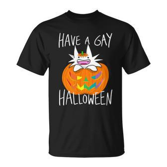 Have A Gay Halloween Men Women T-shirt Graphic Print Casual Unisex Tee - Thegiftio UK