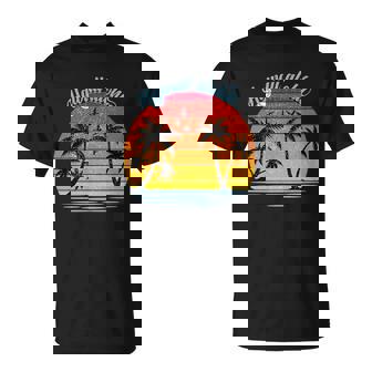 Hawaii Aloha Retro Sunset Beach Unisex T-Shirt - Monsterry