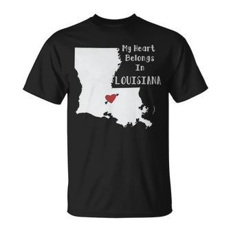 My Heart Belongs In Louisiana T-Shirt - Thegiftio UK