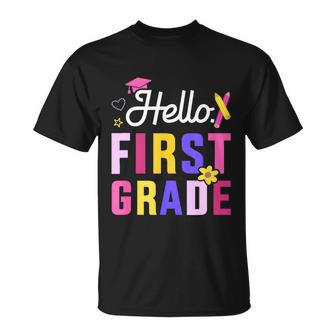 Hello 1St Grade First Back To School Student Teacher Unisex T-Shirt - Monsterry