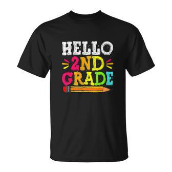 Hello 2Nd Grade Back To School For Students Teachers Unisex T-Shirt - Monsterry