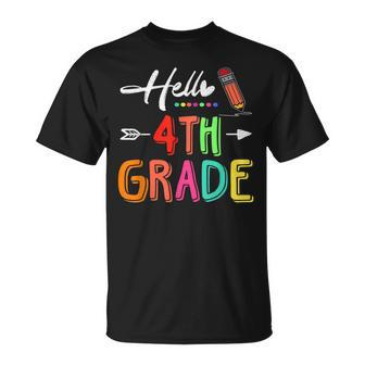 Hello 4Th Grade Team Fourth Grade Teacher Back To School Unisex T-Shirt - Seseable