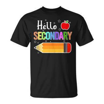 Hello Secondary Squad Back To School Pencil Teacher T-shirt - Thegiftio UK