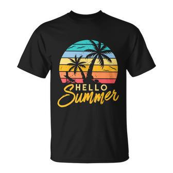 Hello Summer Retro Beach Vacation Unisex T-Shirt - Monsterry AU