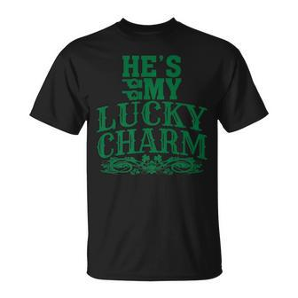 Hes My Lucky Charm St Patricks Day Girl Wife T-shirt - Thegiftio UK