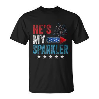 Hes My Sparkler His And Hers 4Th July Vintage Gift Unisex T-Shirt - Monsterry UK