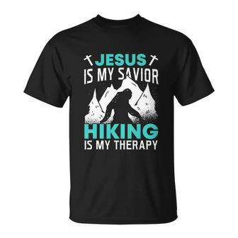 Hiking National Park Hike Mountain Funny Jesus Hiker Unisex T-Shirt - Monsterry CA