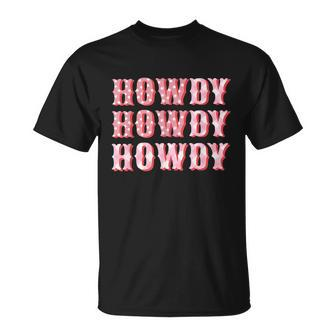 Howdy Cowgirl Boots Bling Women Cute Western Country Unisex T-Shirt - Monsterry