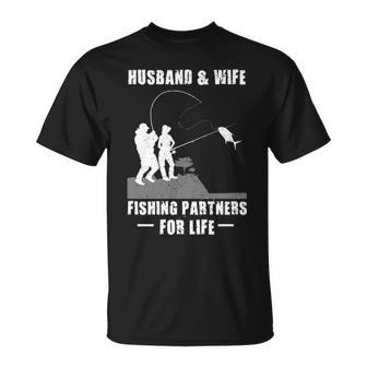 Husband And Wife - Fishing Partners Unisex T-Shirt - Seseable