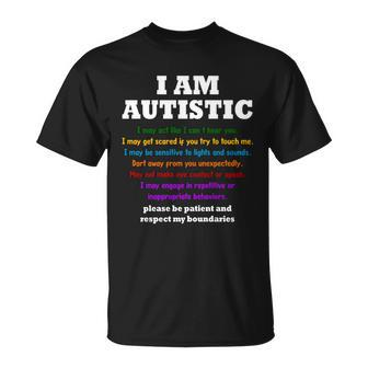I Am Autistic Please Be Patient Unisex T-Shirt - Monsterry