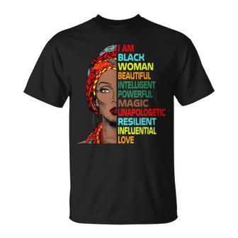 I Am Black Woman Black History Month Melanin African Women V2 Unisex T-Shirt - Seseable