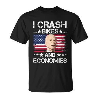 I Crash Bikes And Economies Shirt Funny Anti Joe Biden Unisex T-Shirt - Monsterry AU