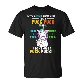 I Dont Give A Fuck Fuck Offensive Funny Unicorn Unisex T-Shirt - Monsterry CA