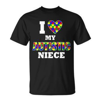 I Love My Autistic Niece Autism Unisex T-Shirt - Monsterry