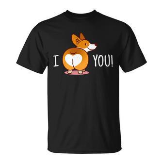 I Love You Corgi Butt Heart Unisex T-Shirt - Monsterry DE