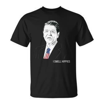 I Smell Hippies Ronald Reagan Unisex T-Shirt - Monsterry