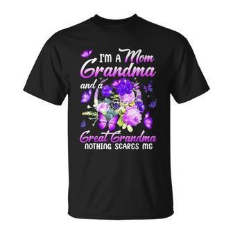 Im A Mom Grandma Great Grandma Mothers Day Butterfly Unisex T-Shirt - Monsterry CA