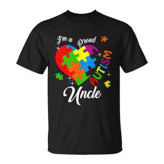 Im A Proud Autism Uncle Autism Awareness Matching Family Tshirt Unisex T-Shirt - Monsterry