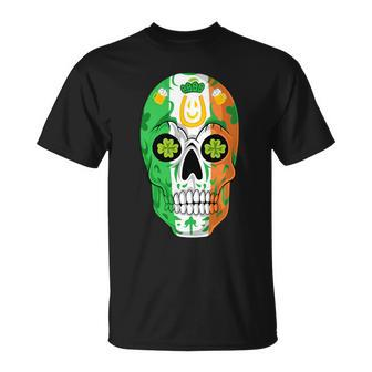 Irish Sugar Skull St Patricks Day T-Shirt - Thegiftio UK